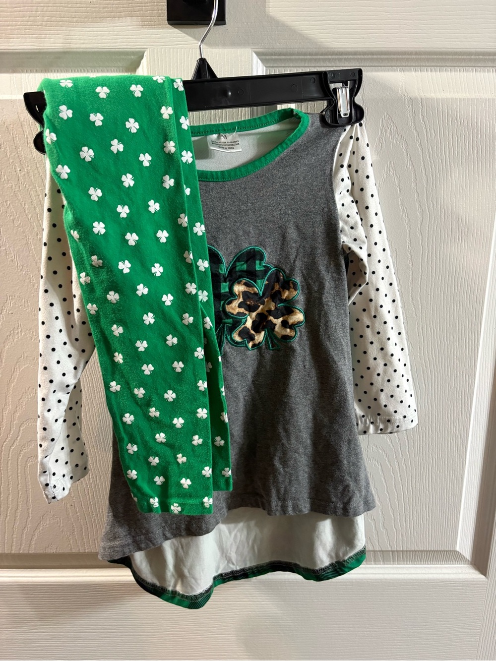 The Children's Place Gray Tunic Top with Green Trim